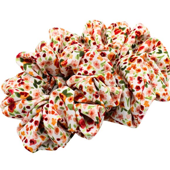 Bohemian Floral Print Hair Scrunchie - Picture 5 of 5